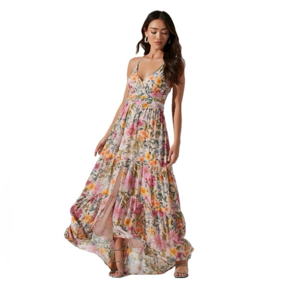 Astr the label Frolic floral cutout maxi dress